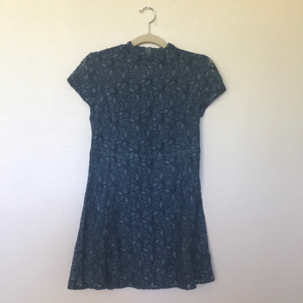 Aritzia Talula Granite Blue Lace Dress